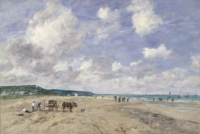 The Beach at Tourgeville, 1893 by Eugene Louis Boudin